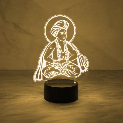 3D Illusion Saint Dnyaneshwar Lamp  Indian Marathi Saint  Automatic Color Changing Light  Home & Office Decor Light  Marathi Saint Home Decoration Light